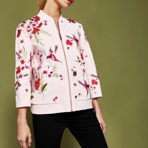 TED BAKER
LEELAH SOFT BLOSSOM BOMBER JACKET IN PINK US 6